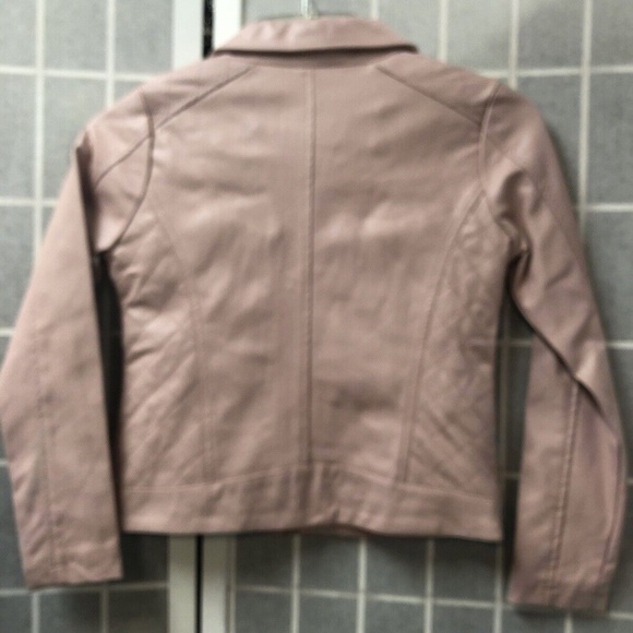 Guess,Girls,faux leather,jacket Pink,Sz 8,lined, zipper pockets, short.! - Picture 3 of 11